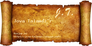 Jova Talamér névjegykártya